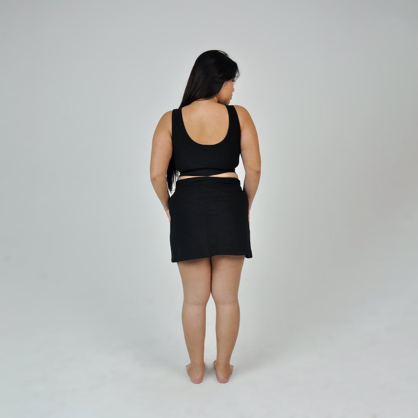 TERRY BRA TOP - BLACK