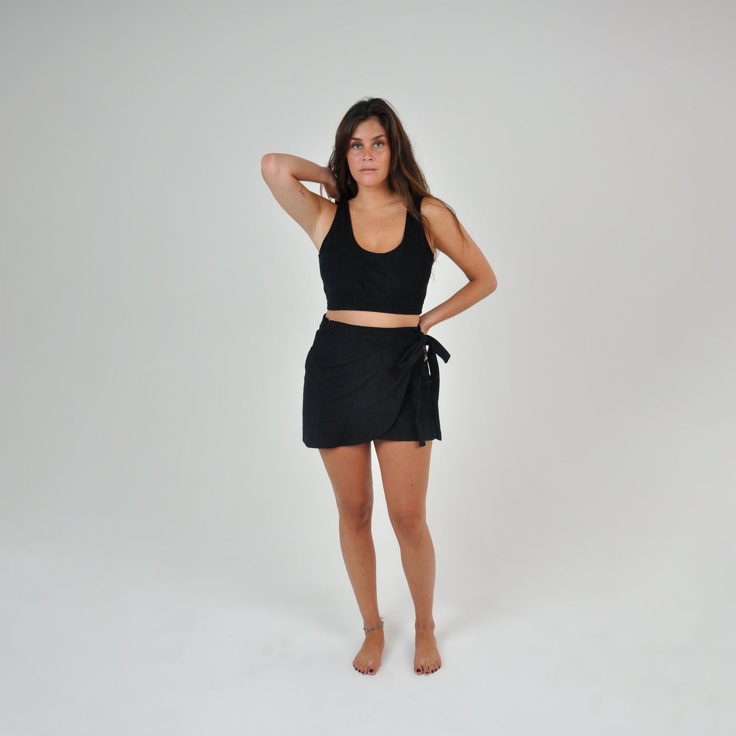 TERRY BRA TOP - BLACK
