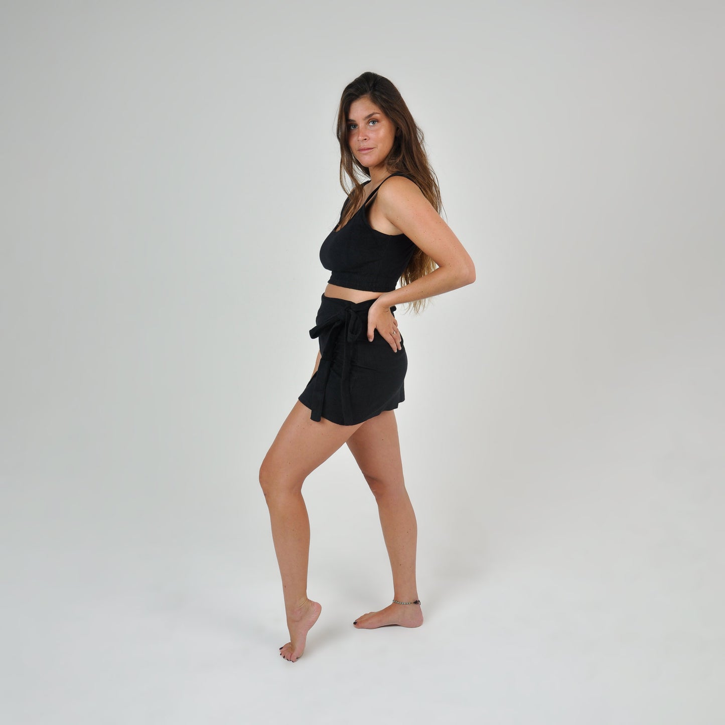 TERRY BRA TOP - BLACK