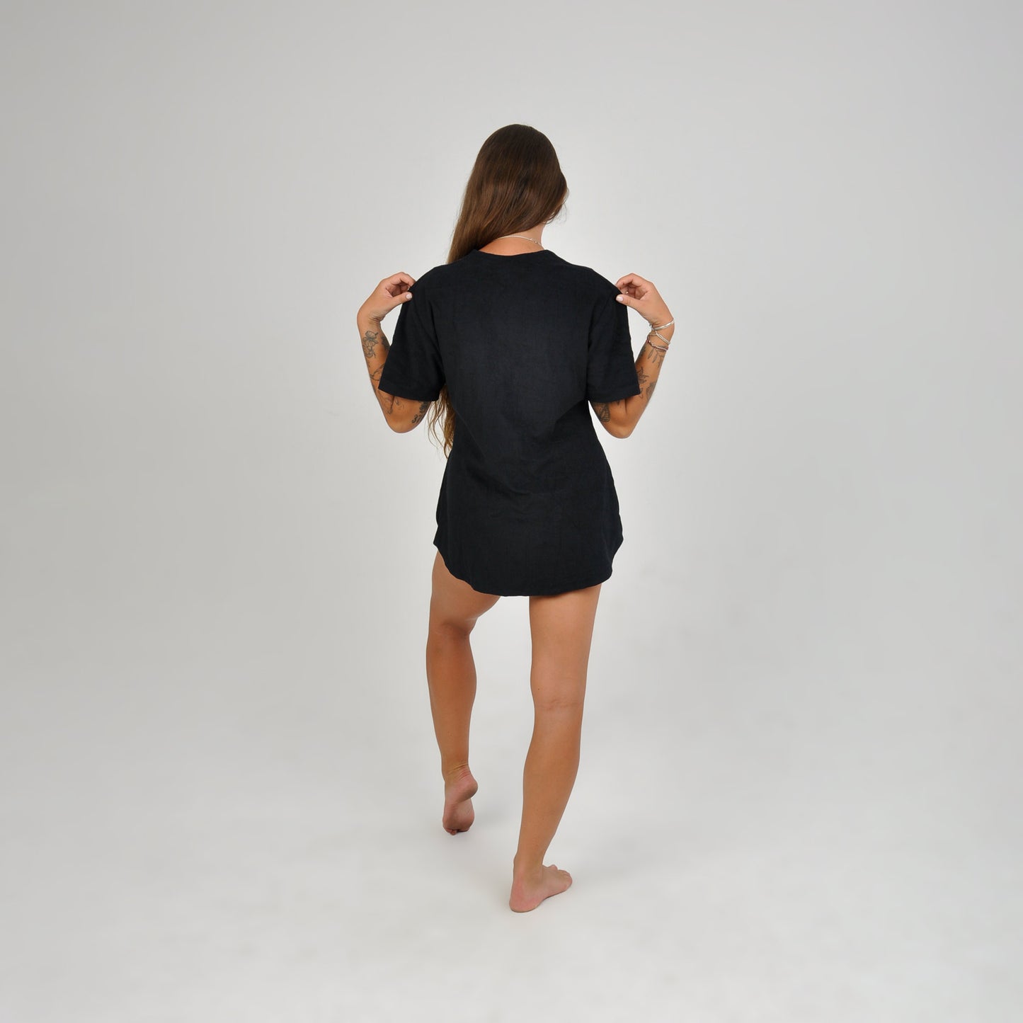 TERRY BASEBALL SHIRT - BLACK