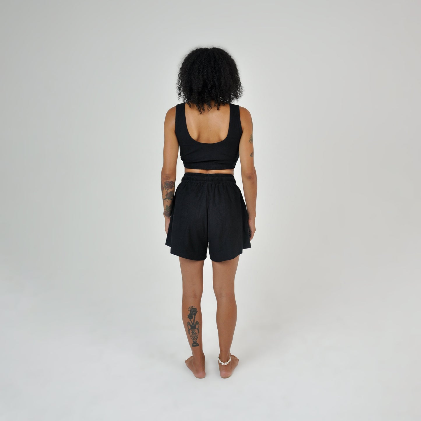 TERRY BRA TOP - BLACK