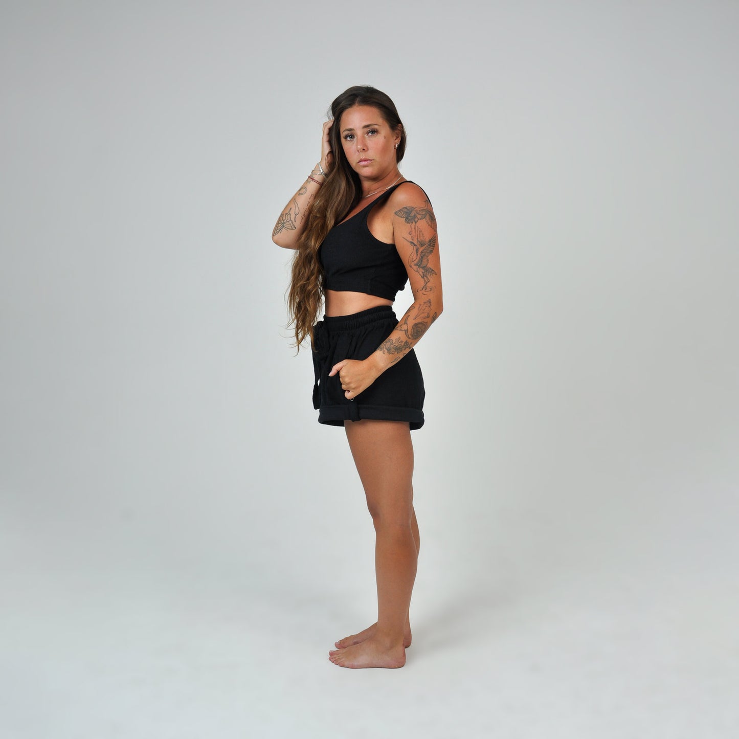TERRY SHORTS - BLACK