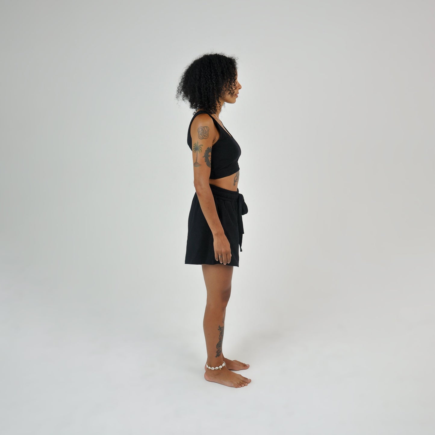 TERRY BRA TOP - BLACK