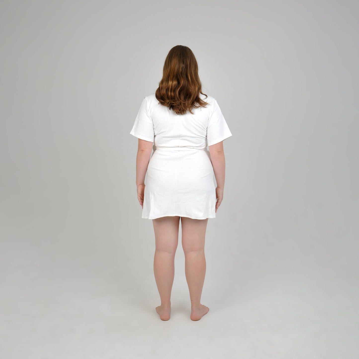 TERRY WRAP DRESS - WHITE