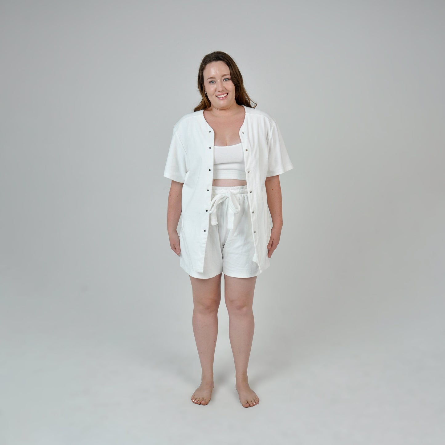TERRY BASEBALL SHIRT - WHITE