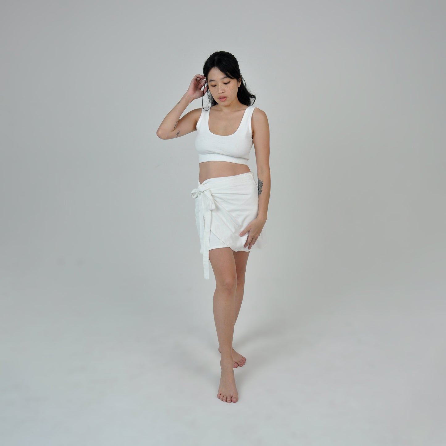 TERRY BRA TOP - WHITE
