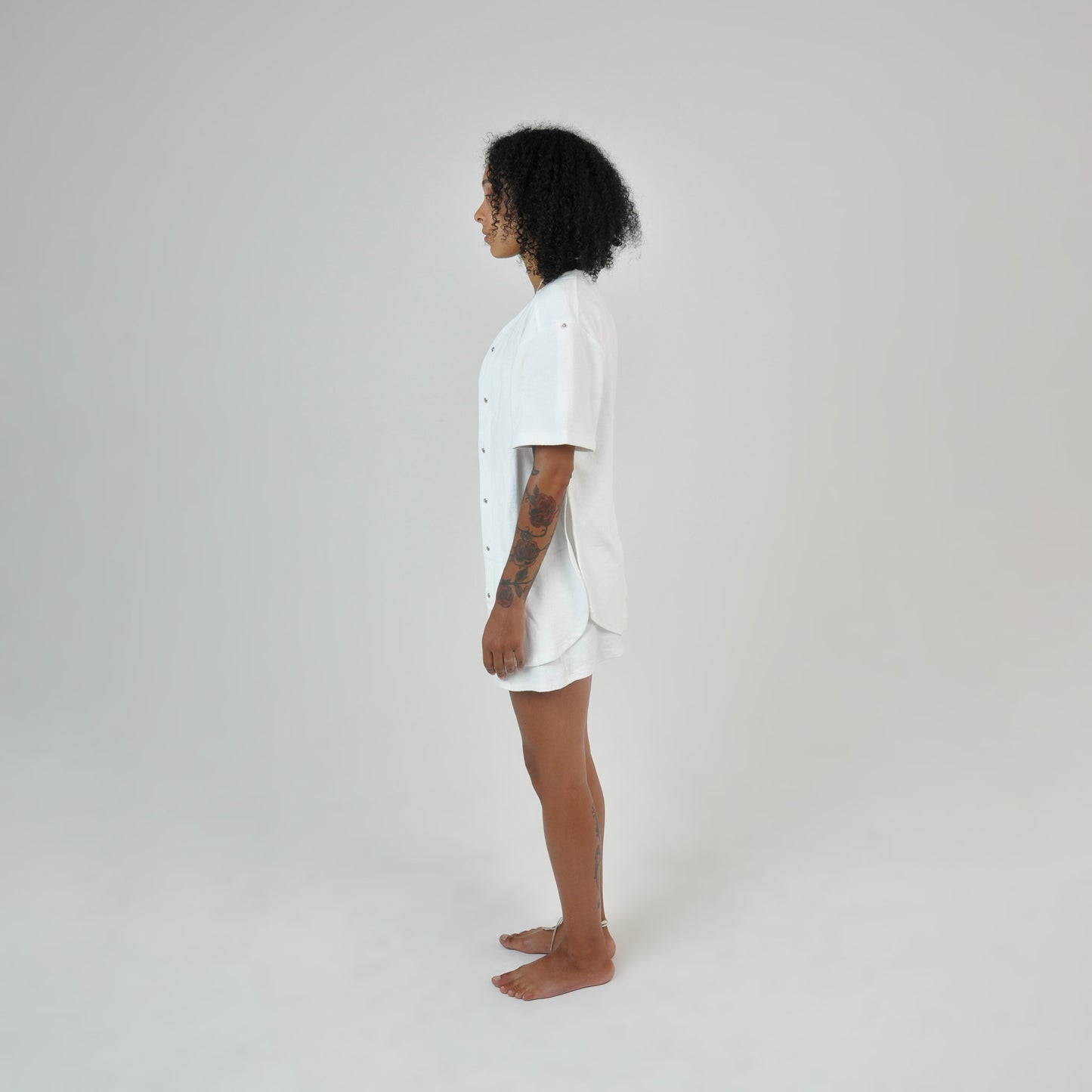 TERRY BASEBALL SHIRT - WHITE