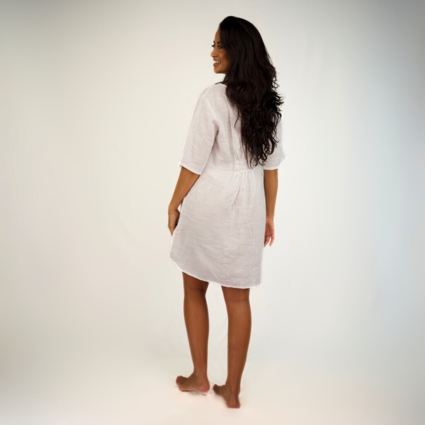COTTON COVER-UP DRESS - WHITE