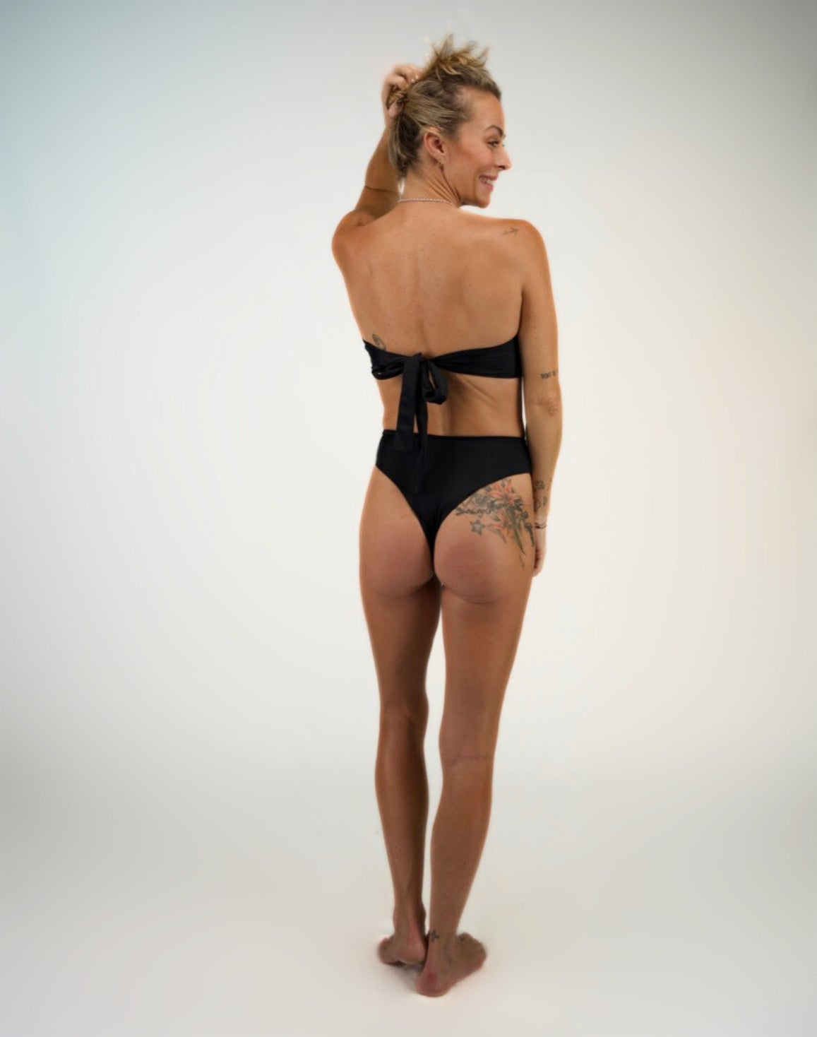 HALEY HIGH-RISE THONG BOTTOM - BLACK