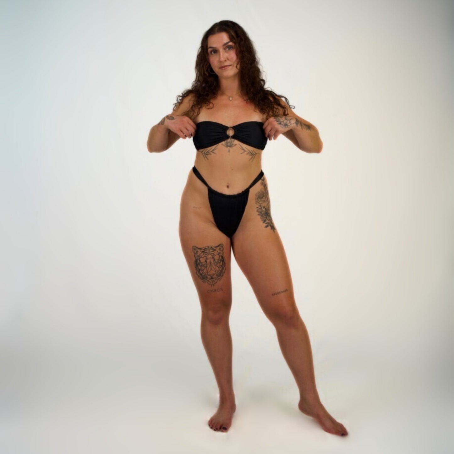ROSIE RING BANDEAU TOP - BLACK