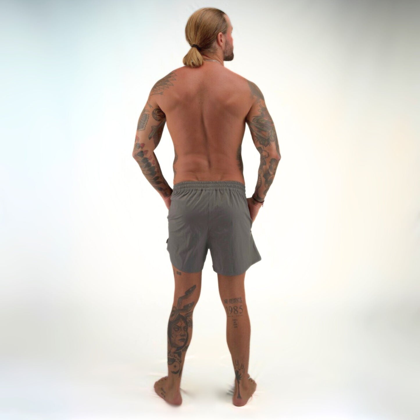 DAVID 4" SWIM SHORTS - GREY