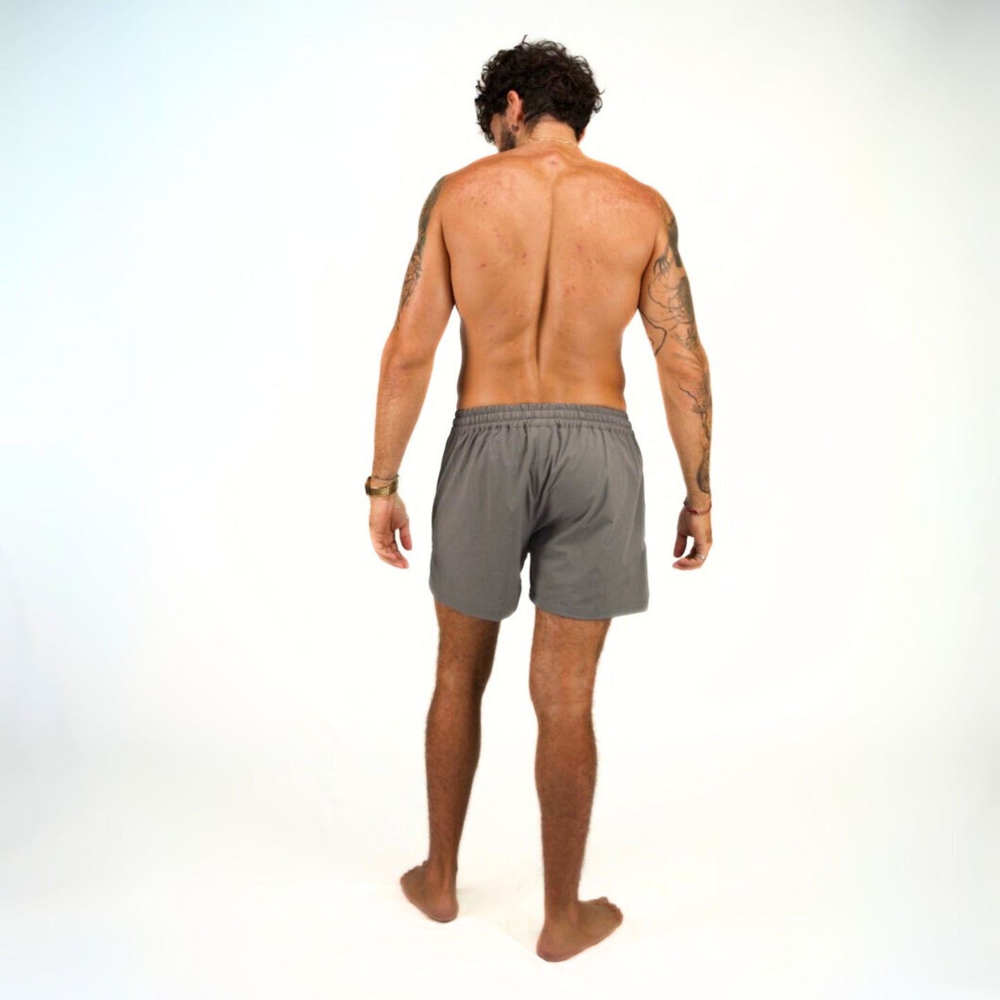 DAVID 4" SWIM SHORTS - GREY