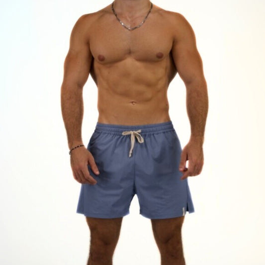 DAVID 4" SWIM SHORTS - BLUE