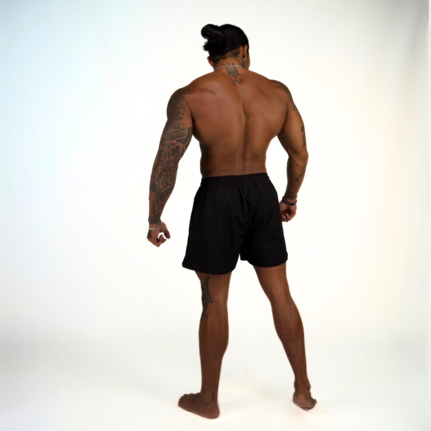 DAVID 4" SWIM SHORTS - BLACK