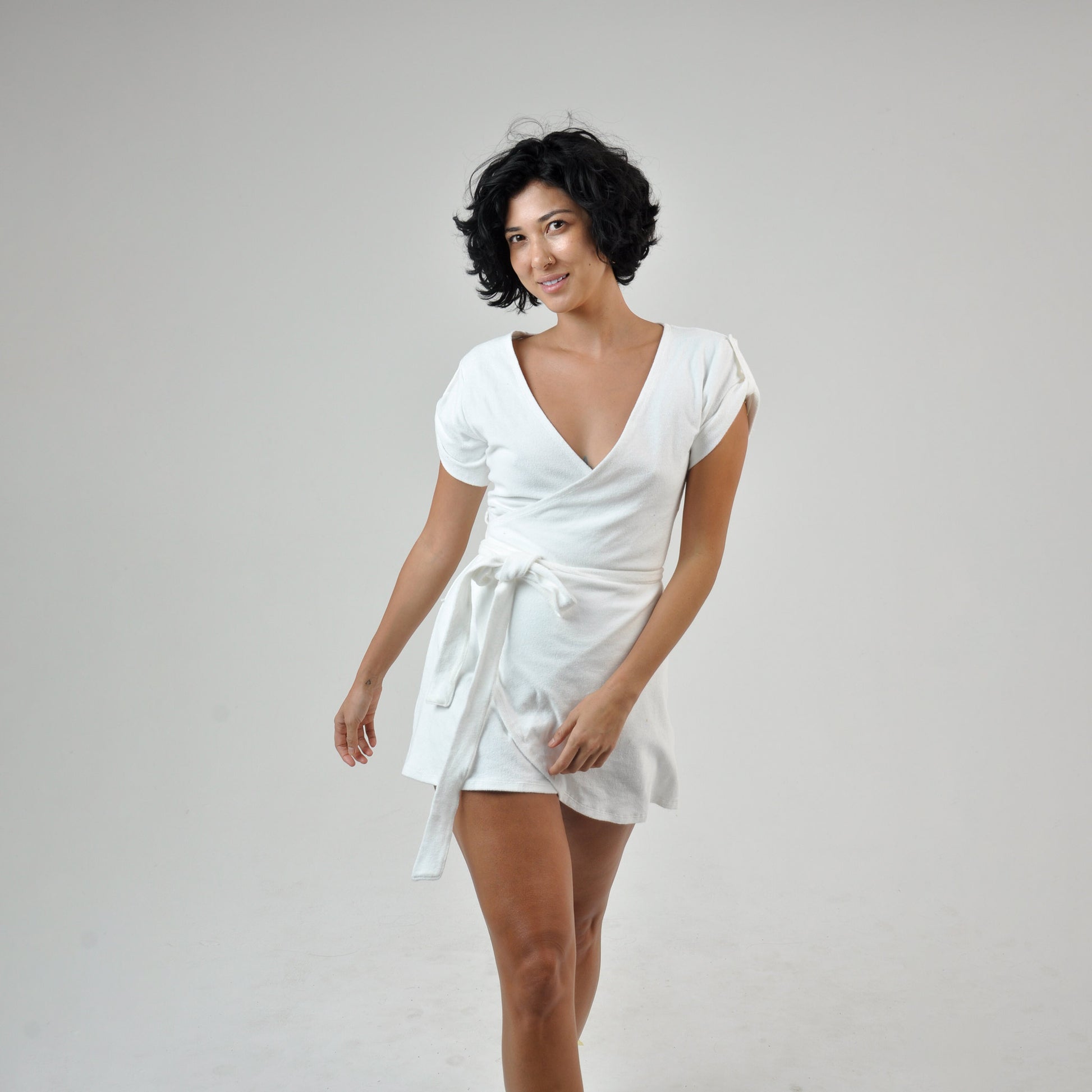 TERRY WRAP DRESS
