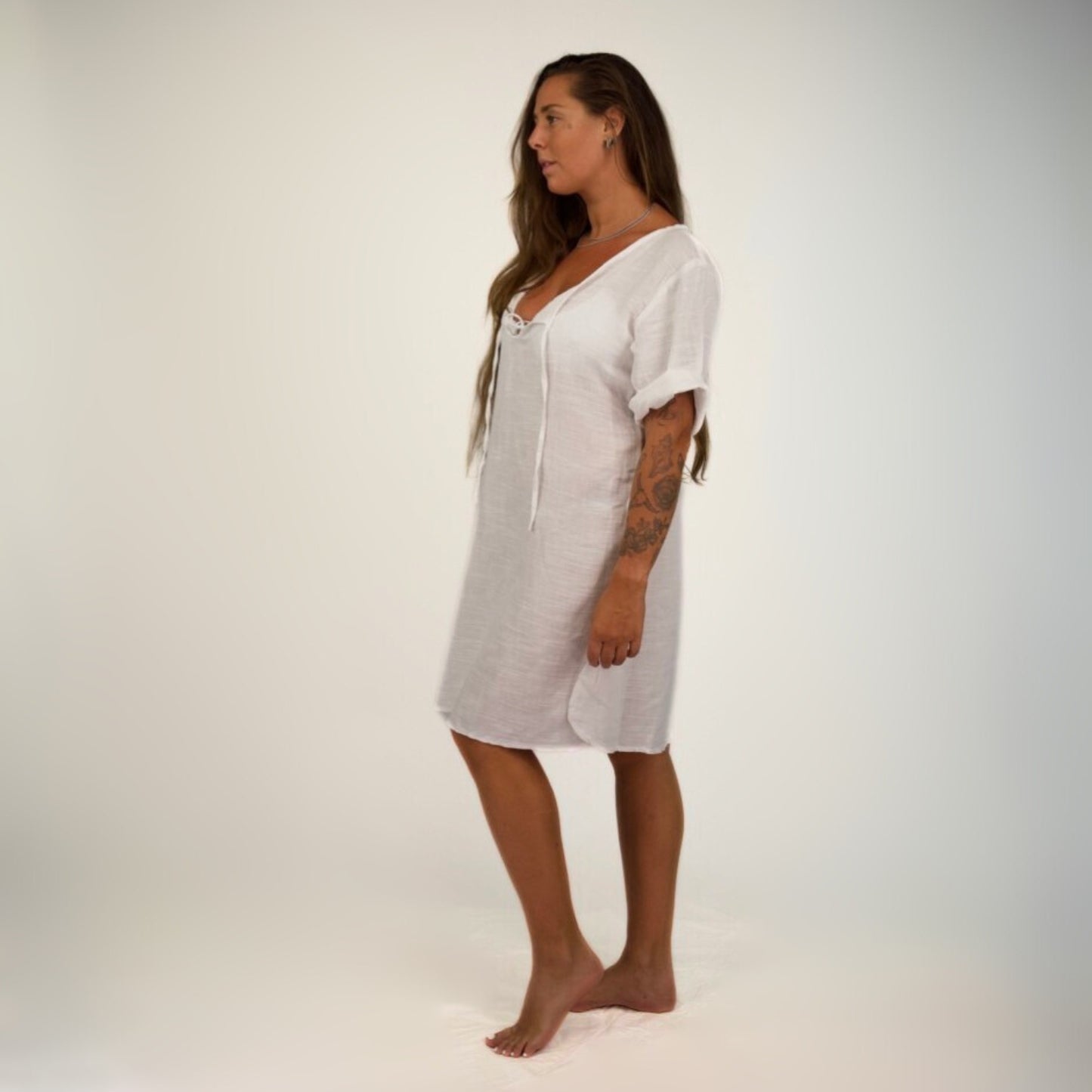 COTTON COVER-UP DRESS - WHITE