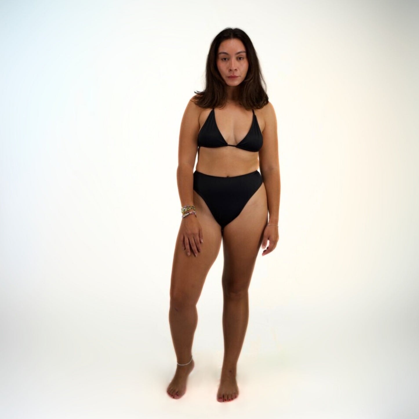HALEY HIGH-RISE THONG BOTTOM - BLACK