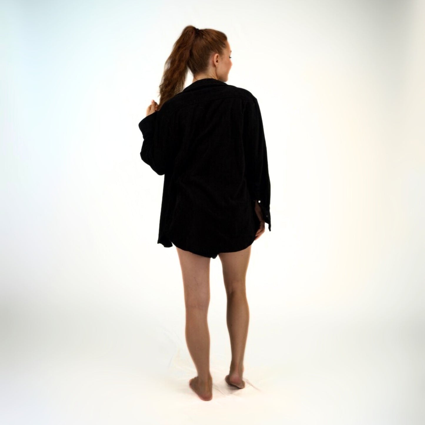 TERRY LONG SLEEVE SHIRT - BLACK